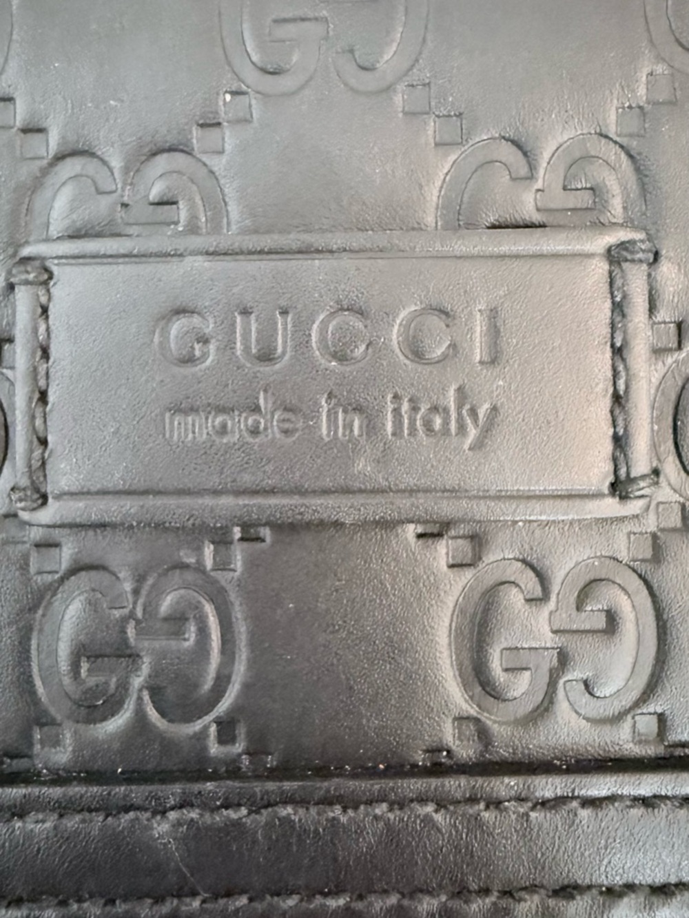 Gucci Black Monogram Leather Messenger Bag - Picture 15 of 16